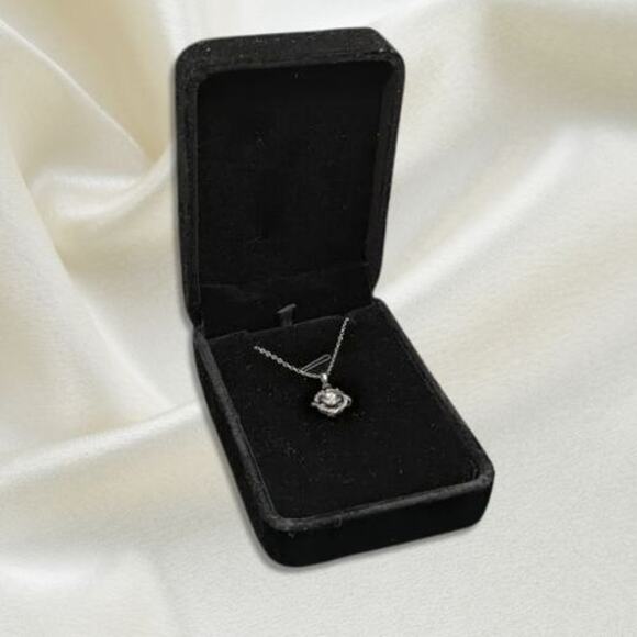 Authentic Moissanite Windmill Necklace Spring Ring Closure  925 Silver NWT - Picture 14 of 14